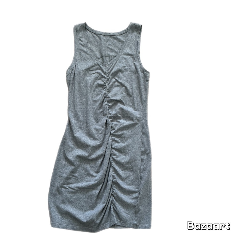 Lululemon LA Tight-To-Body Ruched Dress in‎ gray Pima cotton blend